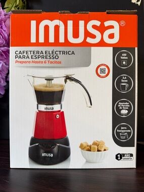 Imusa Electric Espresso Maker - Red and Black